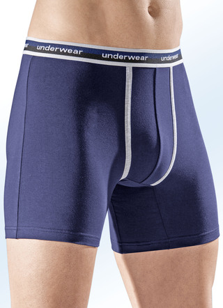 Verpakking met vier boxershorts, met contrasterende paspels, effen