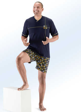 Shortama met V-hals en print