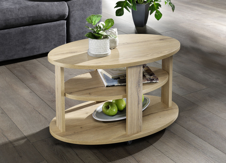 Salontafels - Salontafel op wielen, in Farbe EIKEN Ansicht 1