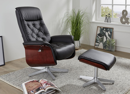 Ontspannen fauteuil met kruk