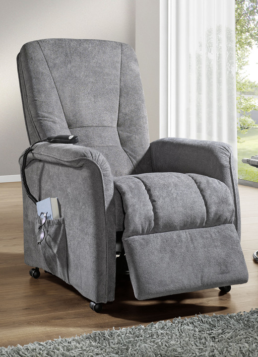 TV-Fauteuil / Relax-fauteuil - Comfortabele tv-fauteuil op een stevig houten onderstel, in Farbe DONKERGRIJS, in Ausführung Tv-fauteuil met motor en opstahulp Ansicht 1
