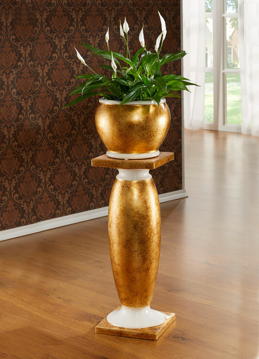Woonaccessoires - Kolom met cachepot, in Farbe CRÈME-GOUD
