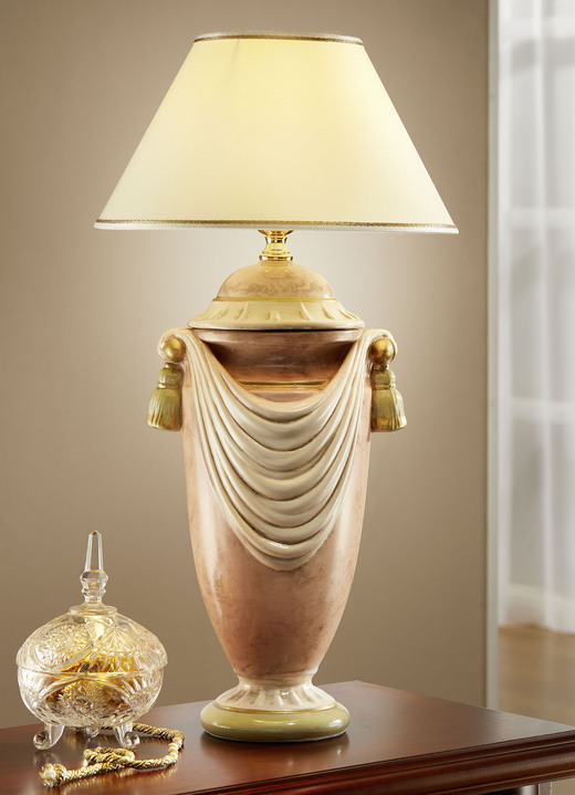 Tafellampen - Stijlvolle tafellamp met stoffen lampenkap, in Farbe ROZE