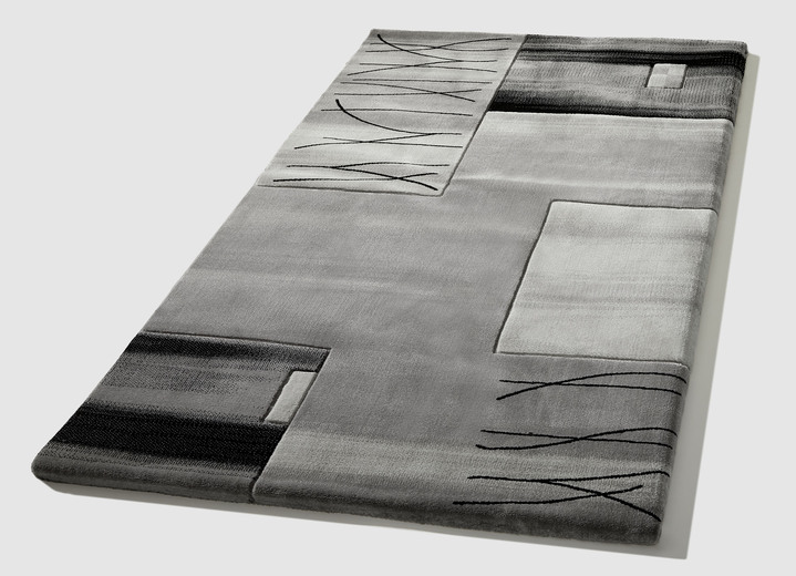 Modern - Bruggen, galerijen en tapijten met handgeleide contoursnijden, in Größe 111 (Brug, 60 x 110 cm) bis 288 (tapijt, 240 x 340 cm), in Farbe GRIJS Ansicht 1
