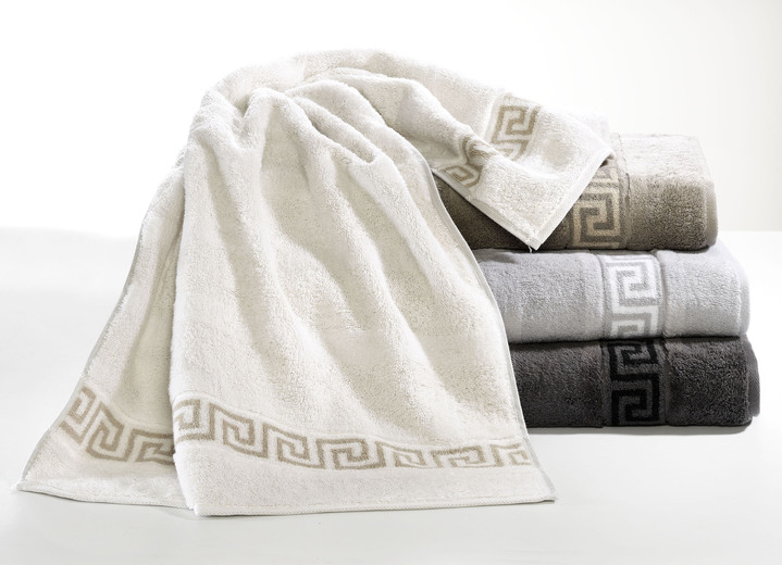 Badstof handdoeken - Badstofserie van katoen, in Größe 200 (1 handdoek 50/100 cm) bis 204 (1 handdoek, 80/150 cm), in Farbe GRIJS