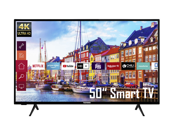 - Telefunken 4K Ultra HD LED-TV, in Farbe ZWART