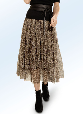 Broek met voetbandjes, met trendy luipaarddessin