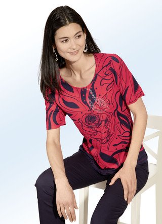 Shirt in 2 kleuren met ronde halslijn