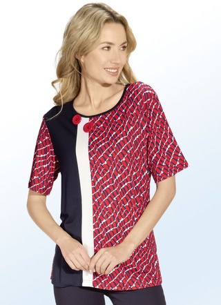 Overhemd met all-over patroon en decoratieve knopen
