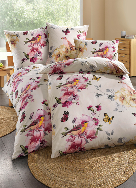Beddengoed - Fantastische beddengoedset met een veerachtig ontwerp, in Größe 111 (40/80 cm + 135/200 cm) bis 115 (80/80 cm + 155/220 cm), in Farbe DESSIN 1 Ansicht 1