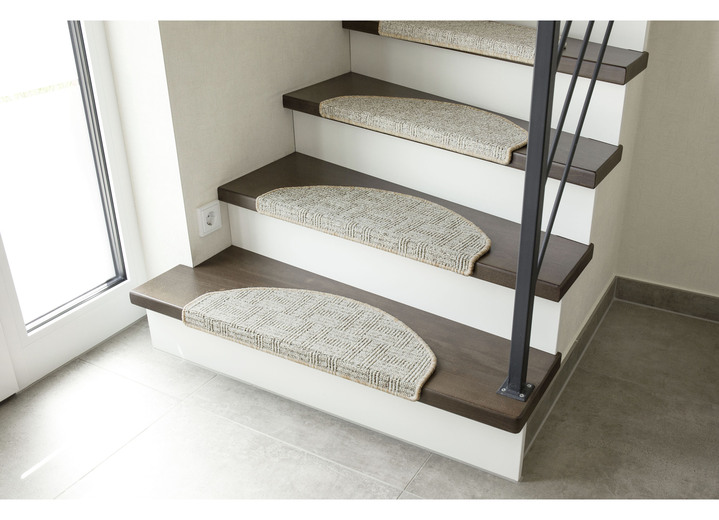 Läufer & Stufenmatten - Gekettelte Stufenmatten mit Klebestreifen, in Farbe BEIGE Ansicht 1