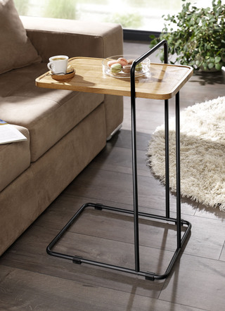 Bijzettafel met massief houten tafelblad