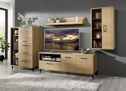 Meubelserie met echt houtfineer in wilde eik