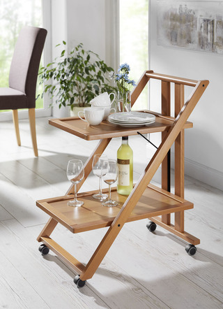 Salontafel met onderstel van massief beukenhout