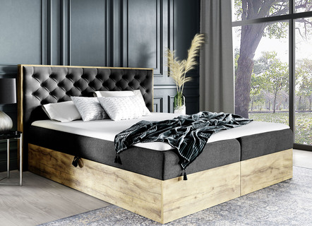 Boxspring bed met nachtkastje en topmatras