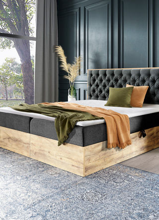 Boxspringbed met nachtkastje en topmatras
