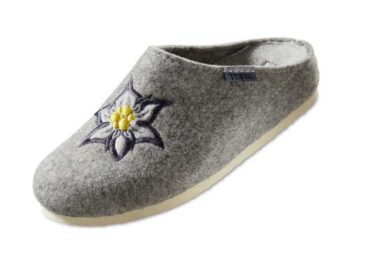 Huisschoenen - Slippers met anatomisch gevormd voetbed, in Größe 036 bis 042, in Farbe LICHTGRIJS Ansicht 1
