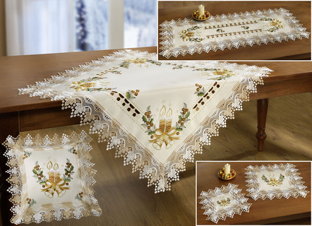Tafel- en kamerdecoratie met kerstfeestmotief