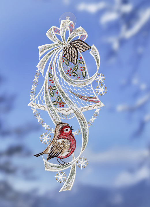 Raamhangers - Kerst raamfoto gemaakt van Plauen kant, in Farbe MULTICOLOR