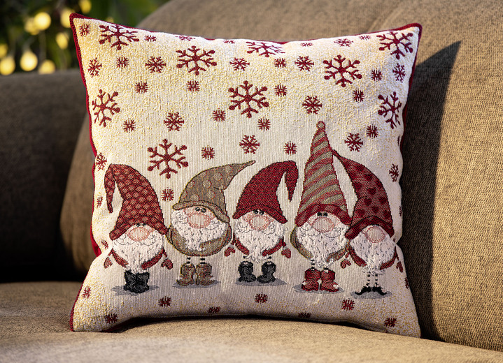 Kerstdecoraties - Kussenhoes met kaboutermotieven, in Farbe MULTICOLOR