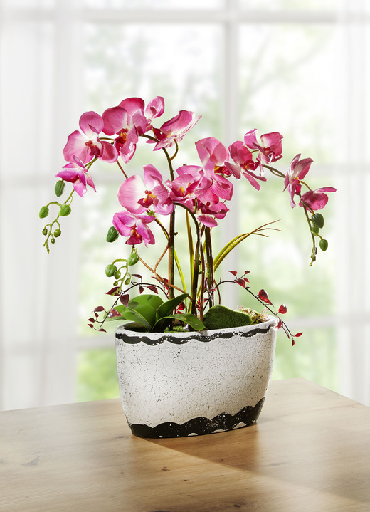 Kunst- & textielplanten - Orchidee in keramische pot, in Farbe ROZE