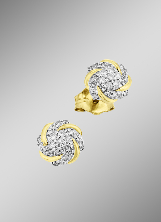 Oorbellen - Oorknopjes met 46 diamanten, in Farbe  Ansicht 1