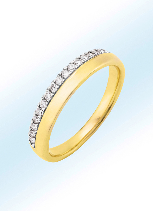 Ringen - Elegante damesring met 17 briljanten, in Größe 160 bis 220, in Farbe  Ansicht 1