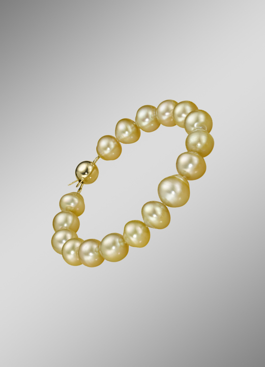 Armbanden - Armband met gouden Zuidzee parels, in Farbe  Ansicht 1