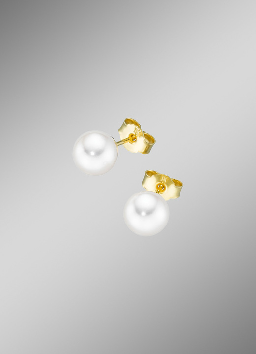 Oorbellen - Elegante gouden oorbellen met Akoya parels, in Farbe  Ansicht 1