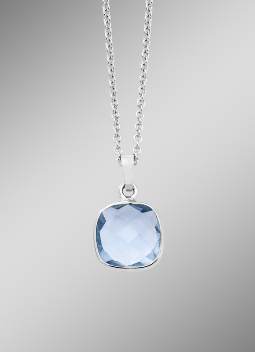 - Mooie aanhanger met beh. Blauwe topaas en ankerketting, in Farbe  Ansicht 1