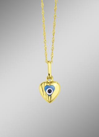 Hart Hanger Magisch Oog met Glassteentjes