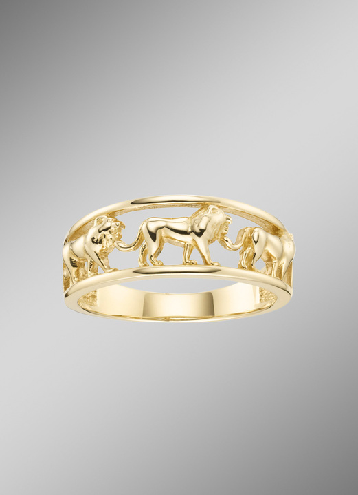 Ringen - Moderne damesring met leeuwenmotief, in Größe 160 bis 220, in Farbe  Ansicht 1