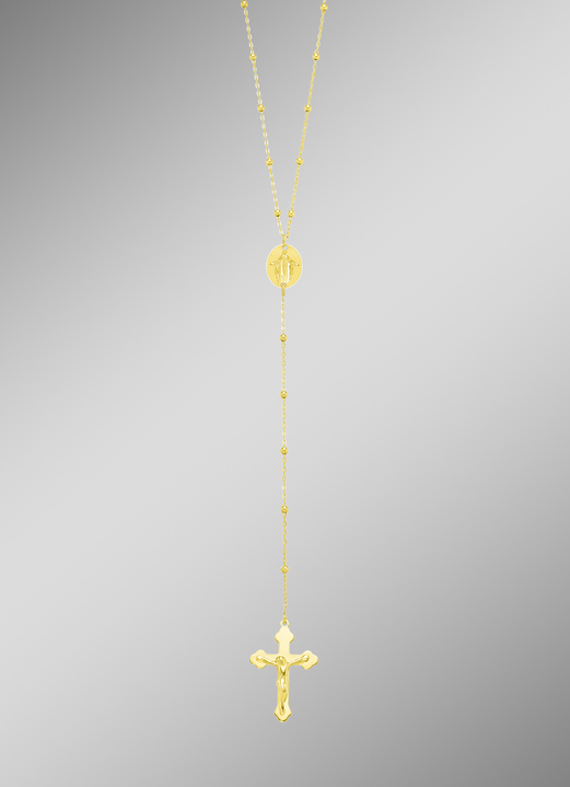 Halskettingen - Gouden rozenkrans ankerketting, in Farbe  Ansicht 1