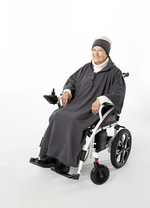 - Fleece poncho, in Farbe ZWART