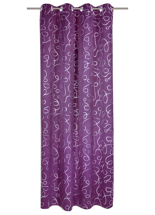 Modern - Verduisterende sjaals met oogjes, in Größe 365 (H 145 x B 135 cm) bis 458 (H 245 x B 135 cm), in Farbe PAARS, in Ausführung Gordijn „Lines” Ansicht 1