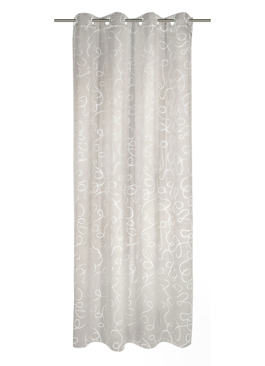 Modern - Verduisterende sjaals met oogjes, in Größe 365 (H 145 x B 135 cm) bis 458 (H 245 x B 135 cm), in Farbe CRÈME, in Ausführung Gordijn „Lines” Ansicht 1