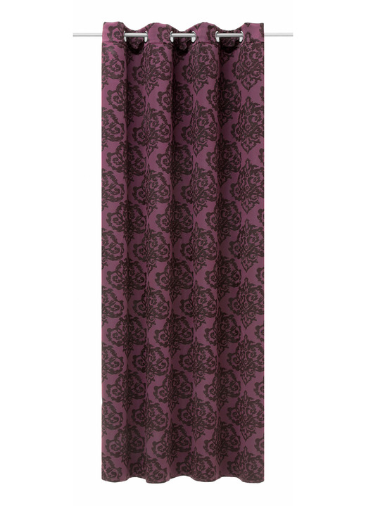Modern - Verduisterende sjaals met oogjes, in Größe 365 (H 145 x B 135 cm) bis 458 (H 245 x B 135 cm), in Farbe BORDEAUX, in Ausführung Gordijn „Ornament” Ansicht 1