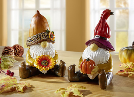 Polyresin kabouterfiguren, set van 2