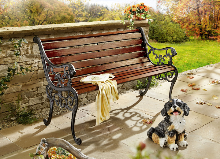 SALE % - 2-Sitzer-Gartenbank Straßburg, in Farbe SCHWARZ-BRAUN Ansicht 1