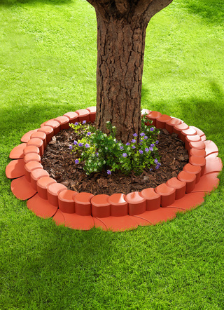 Flexi gazonrand, set van 8, met baan