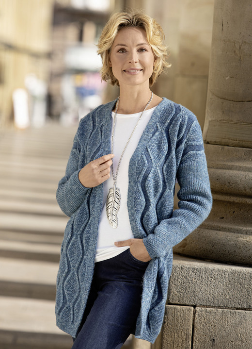 - Vest met fleece-effect, in Größe L(44/46) bis XXL(52/54), in Farbe JEANSBLAUW GEMÊLEERD
