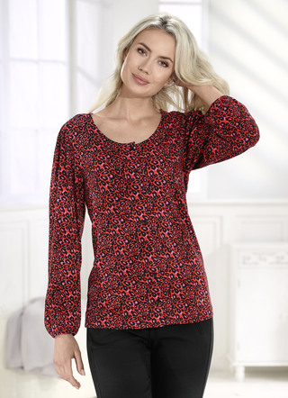 Shirt blouse met krul en rand