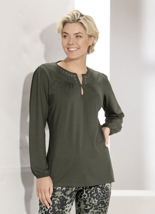 Hip shirt met sierringen in 2 kleuren
