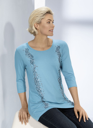 Shirt met strass- en plaatjesversiering in 2 kleuren