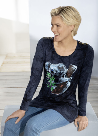Longshirt met motief inkjet bedrukking in 2 kleuren