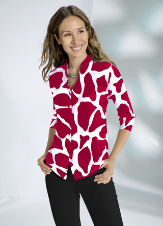 Overhemdblouse met opstaande kraag