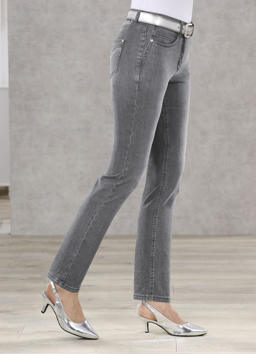 Jeans - Afslankende jeans in 5-pocketmodel, in Größe 018 bis 052, in Farbe GRIJS Ansicht 1