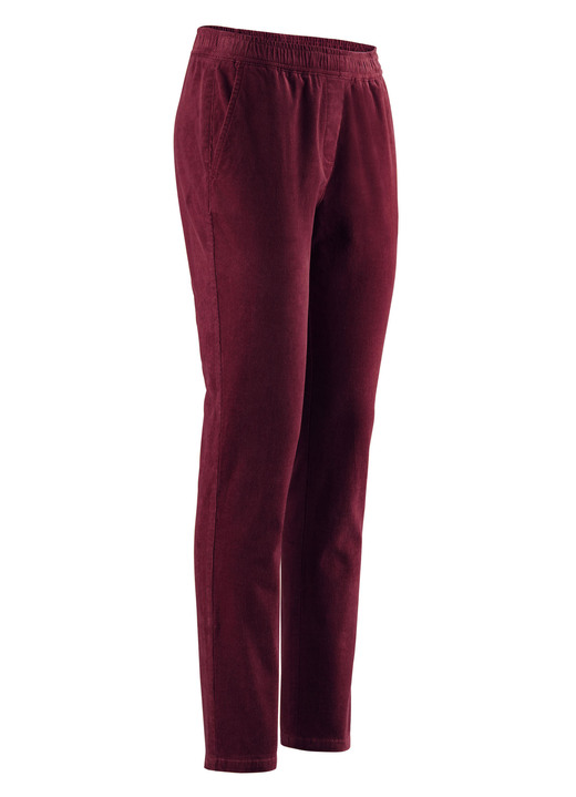 Broeken met elastische band - Corduroy broek in pull-on-stijl, in Größe 018 bis 052, in Farbe BORDEAUX Ansicht 1