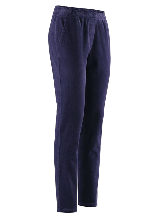 Broeken met elastische band - Corduroy broek in pull-on-stijl, in Größe 018 bis 052, in Farbe INDIGOBLAUW Ansicht 1