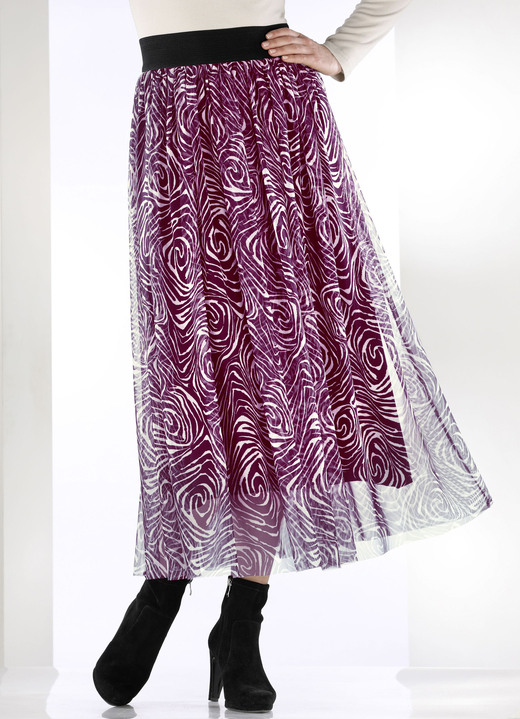 Rokken - Rokje in trendy dierenprint, in Größe 017 bis 052, in Farbe BORDEAUX-ECRU